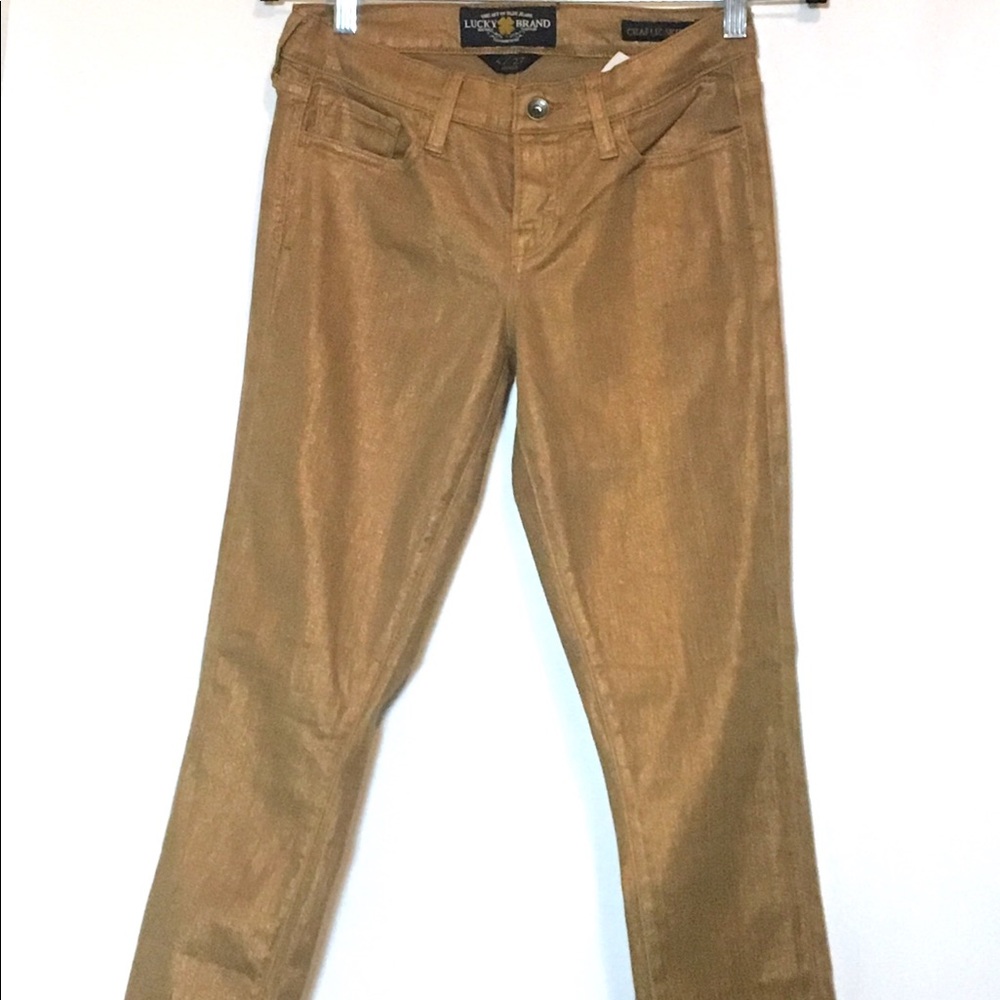 Lucky Brand | Gold Bronze Metallic Jeans - Picture 3 of 8